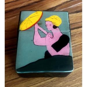 Etui - Boite à cigarettes licencieuse. Annés folles. Érotique