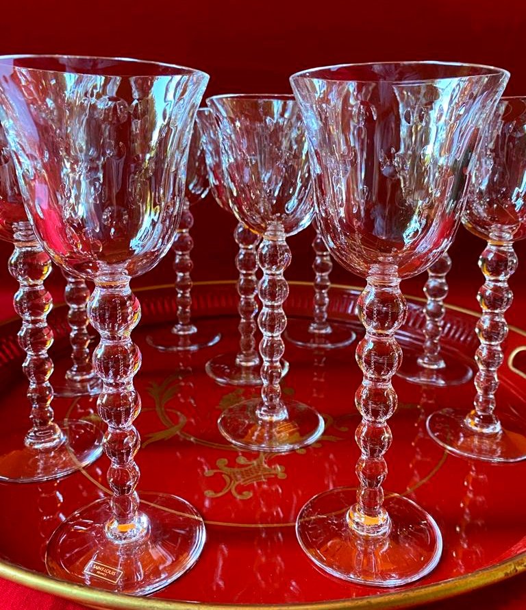 Saint Louis Bubble Crystal Wine Glasses-photo-2