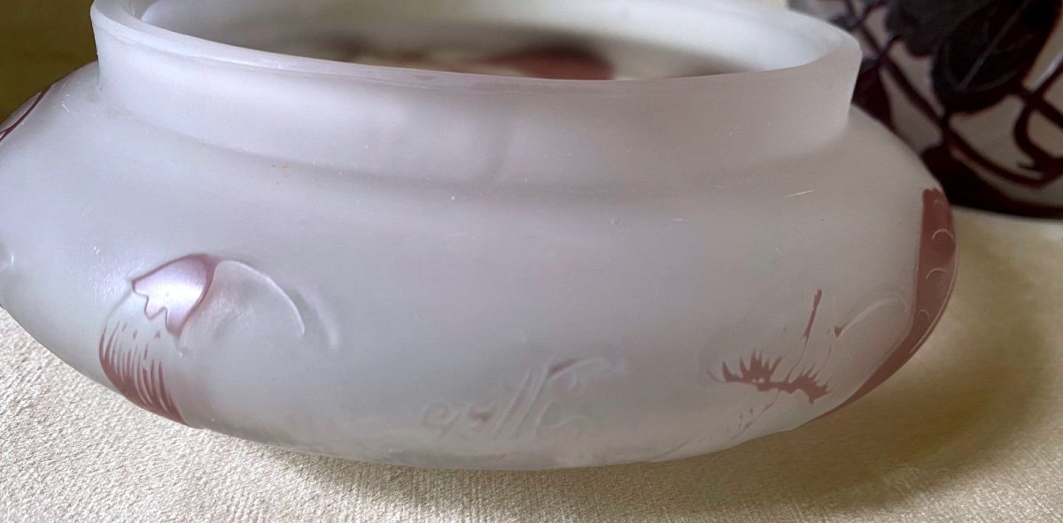 Bonbonnière en pâte de verre Gallé-photo-4