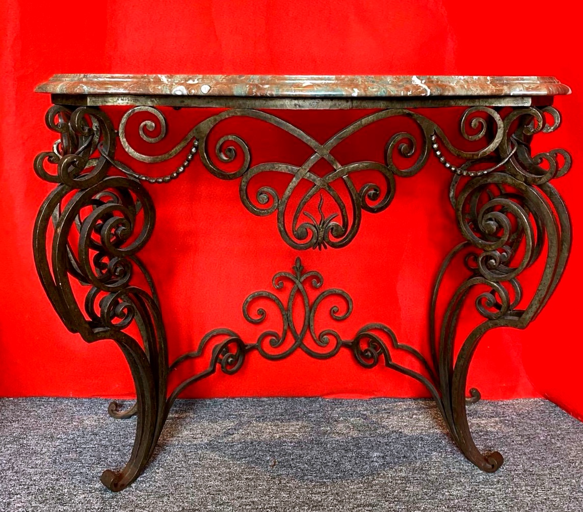 Console art déco dessus marbre