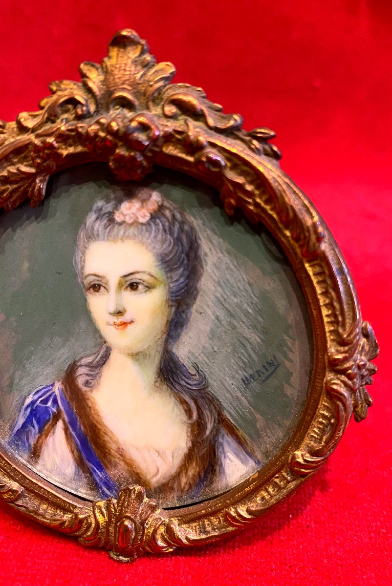 Miniature sur ivoire 19eme -photo-3