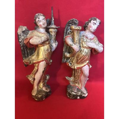 Paire d'Angelots Pique-cierges