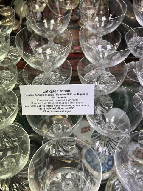 "lalique Service Of Glasses "rambouillet Model" 46 Glasses-photo-3