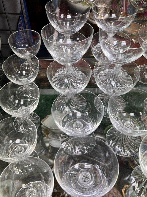 "lalique Service Of Glasses "rambouillet Model" 46 Glasses-photo-4