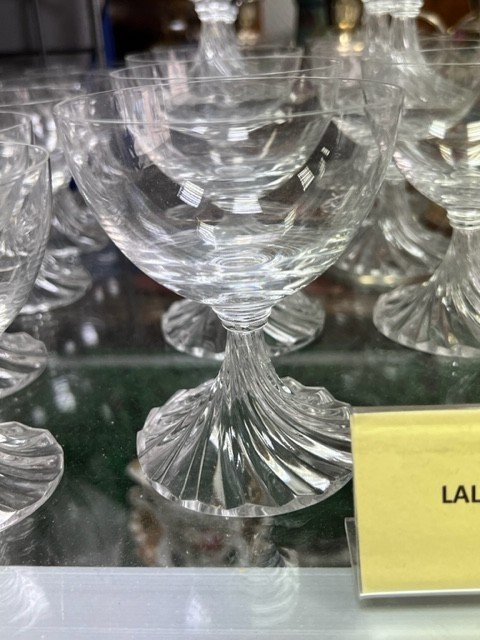 "lalique Service Of Glasses "rambouillet Model" 46 Glasses-photo-8