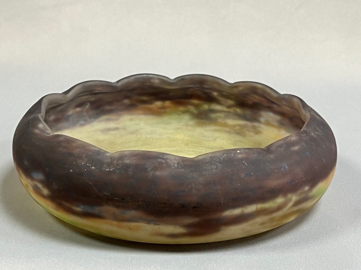 Muller Freres Luneville Cup, Glass Paste Trinket Bowl Signed-photo-4