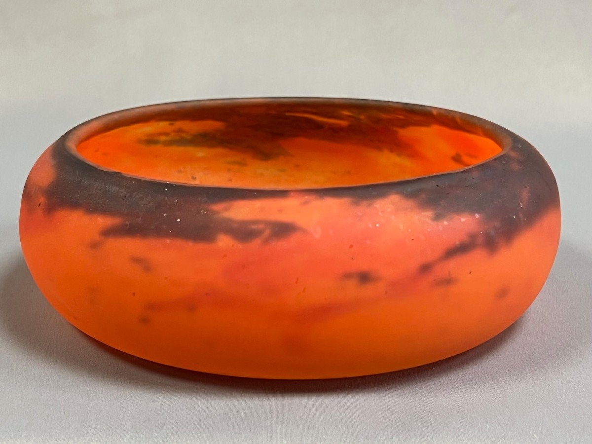 Muller Freres Luneville Coupe vide-poche En Pâte De Verre Signé-photo-3