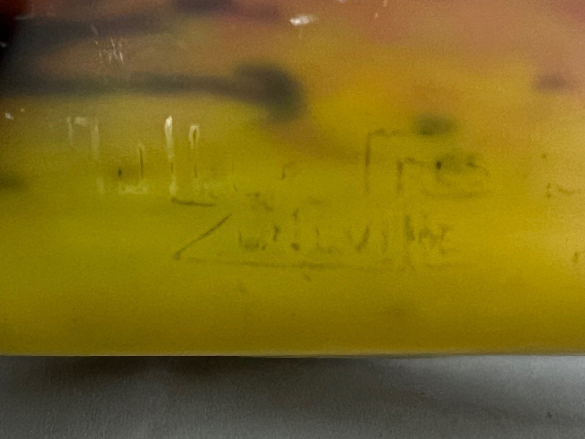MULLER Freres LUNEVILLE Coupe vide-poche en Pâte de Verre signé-photo-4