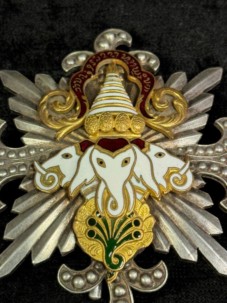 PLAQUE de GRAND CROIX de l’ORDRE du MILLION d’ELEPHANTS et du PARASOL BLANC-photo-2