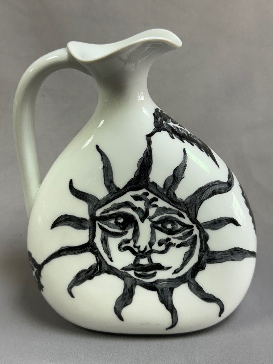 Lurcat Jean (1892-1966) Porcelain Jug With Signature Of Jean Lurcat