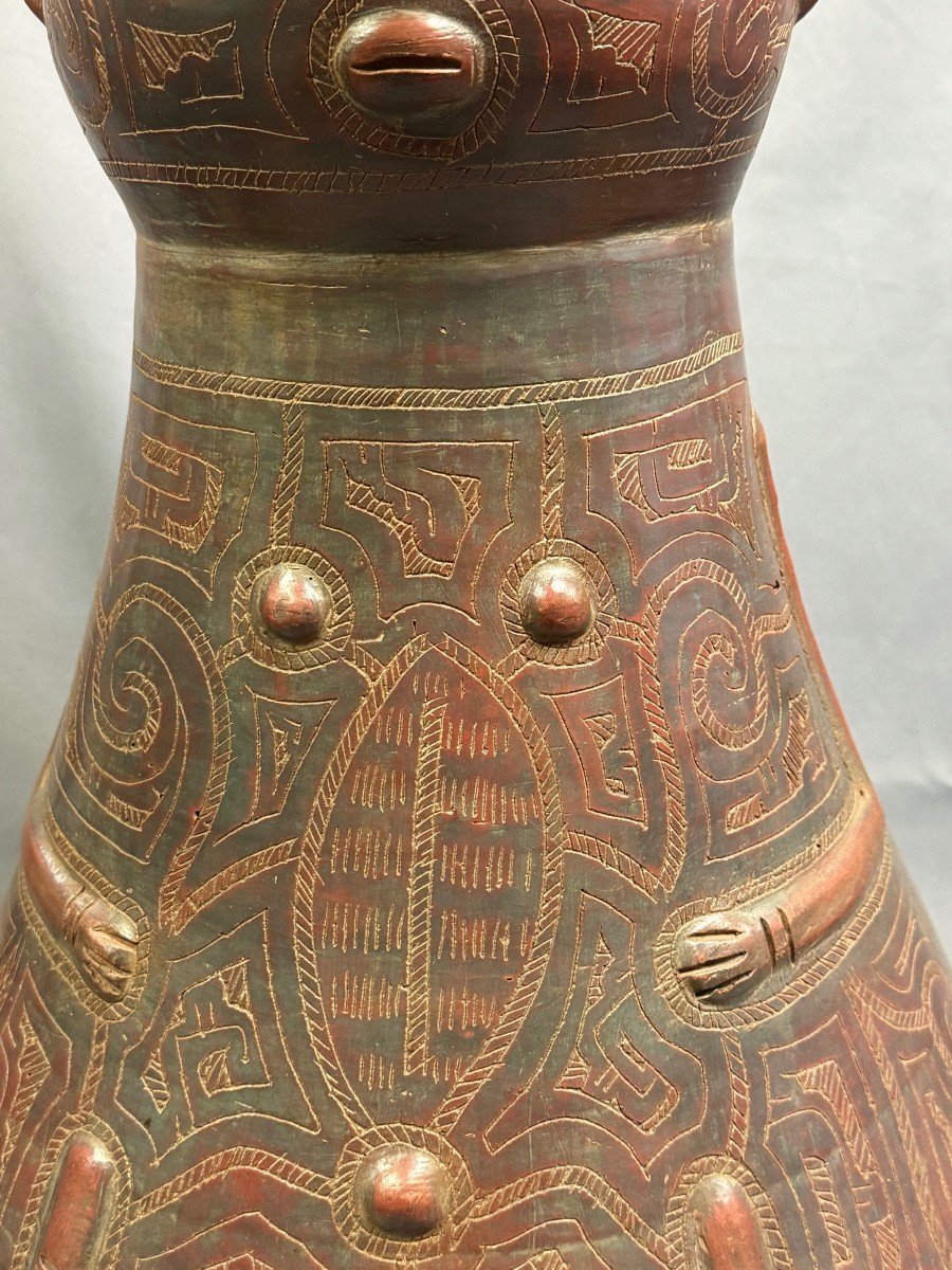 IMPORTANTE TERRE CUITE ANTHROPOMORPHE servant de vase de 66 cm de haut-photo-3