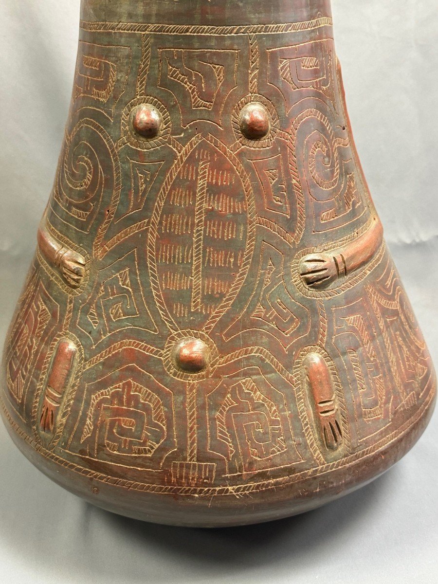 IMPORTANTE TERRE CUITE ANTHROPOMORPHE servant de vase de 66 cm de haut-photo-4