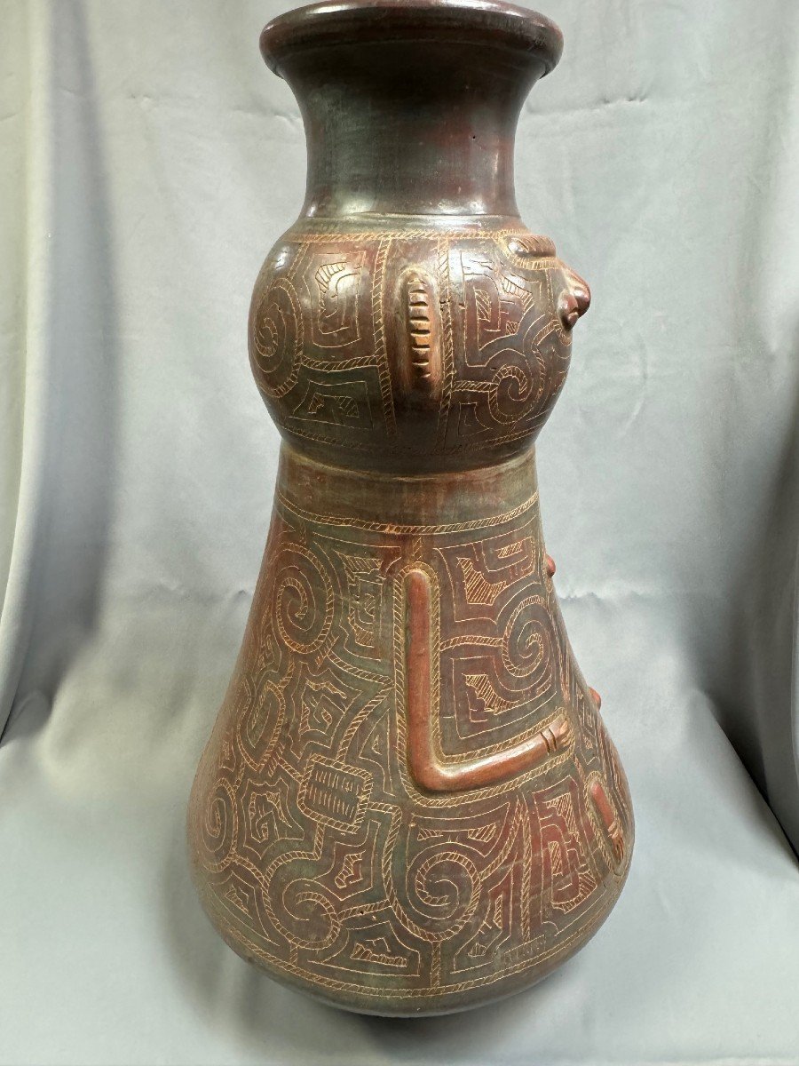 IMPORTANTE TERRE CUITE ANTHROPOMORPHE servant de vase de 66 cm de haut-photo-3