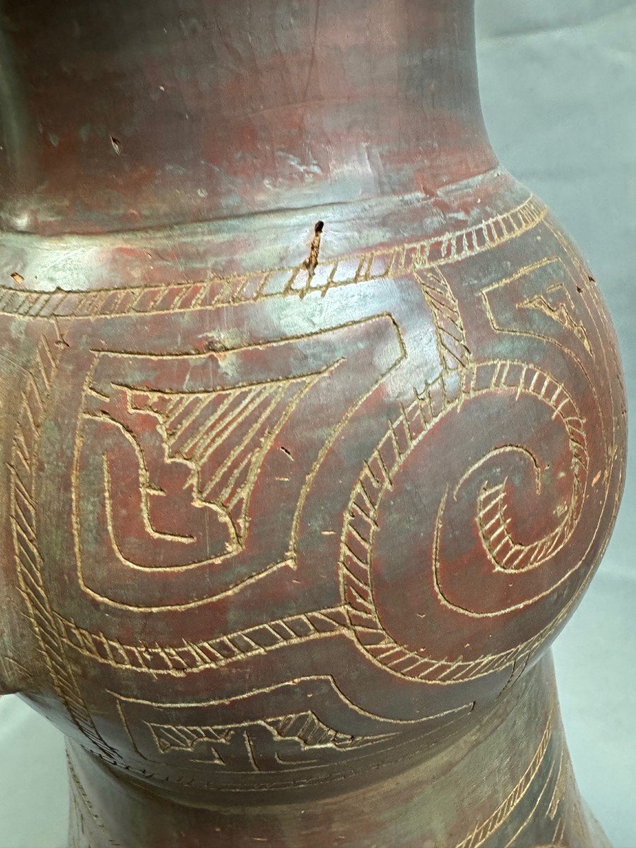 IMPORTANTE TERRE CUITE ANTHROPOMORPHE servant de vase de 66 cm de haut-photo-8