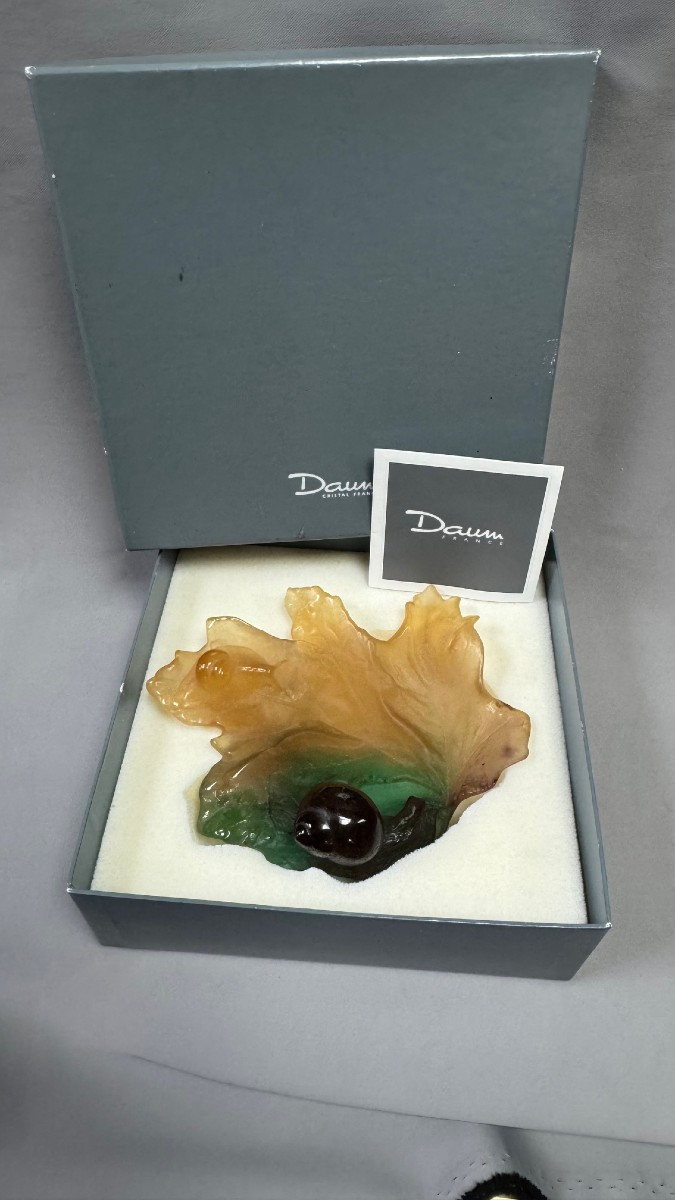 DAUM : Gros Vide Poche aux Escargot de la Maison DAUM Nancy dans sa boite-photo-6