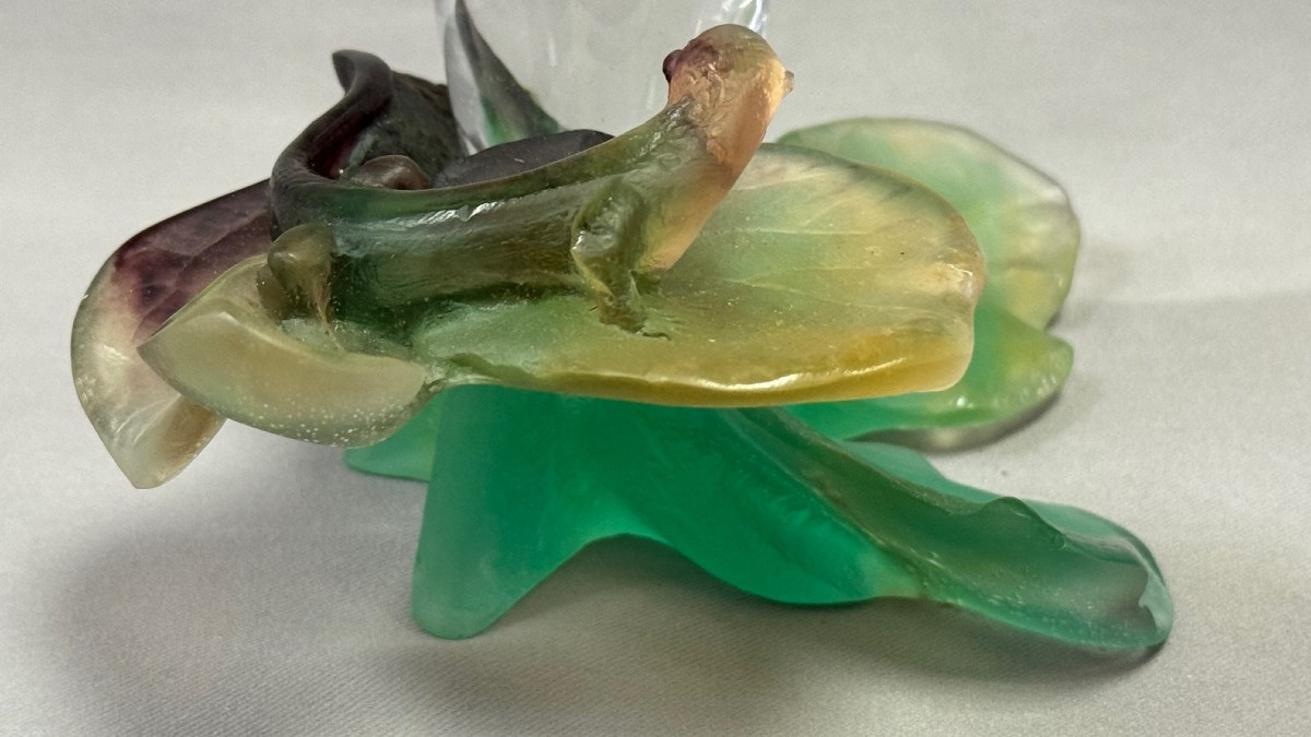 Daum: Lizard Vase From Maison Daum Nancy Without Its Box-photo-3
