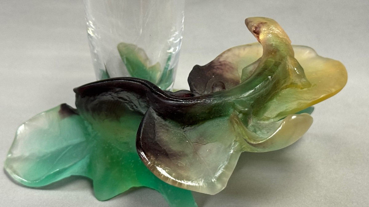 Daum: Lizard Vase From Maison Daum Nancy Without Its Box-photo-4