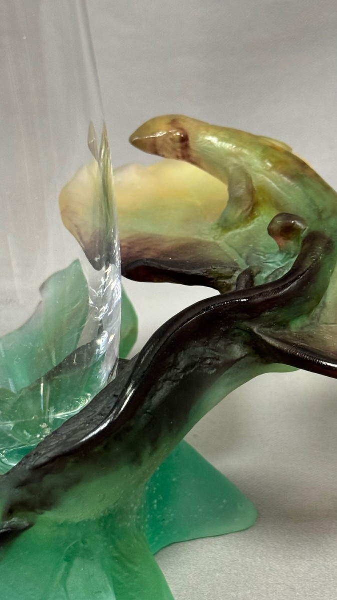 Daum: Lizard Vase From Maison Daum Nancy Without Its Box-photo-3