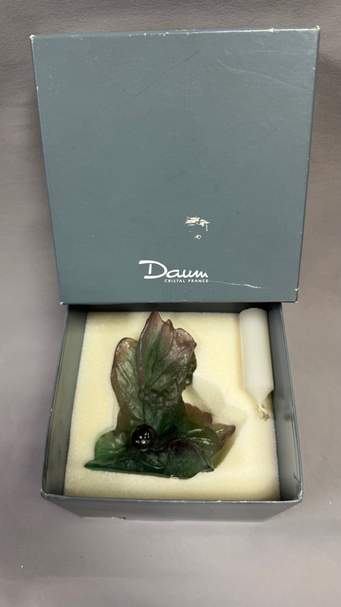 Daum: Escargot Candle Holder From Daum In Nancy With Its Box-photo-6