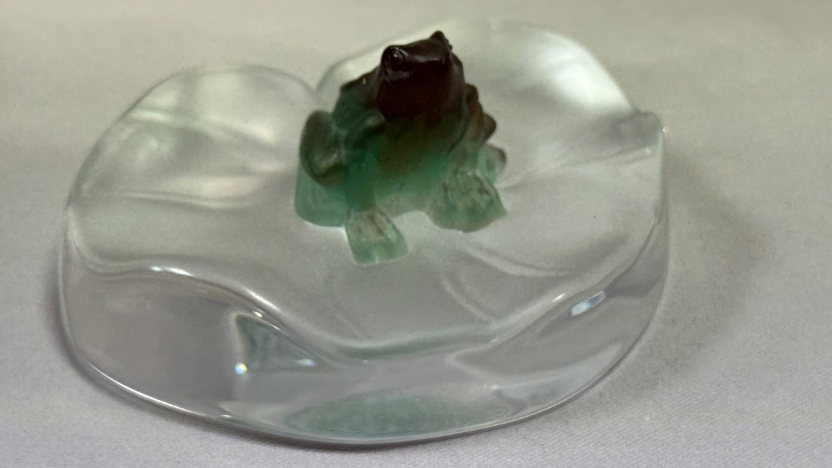 Daum: Frog On A Transparent Sheet, From The Daum House In Nancy With Its Box-photo-2