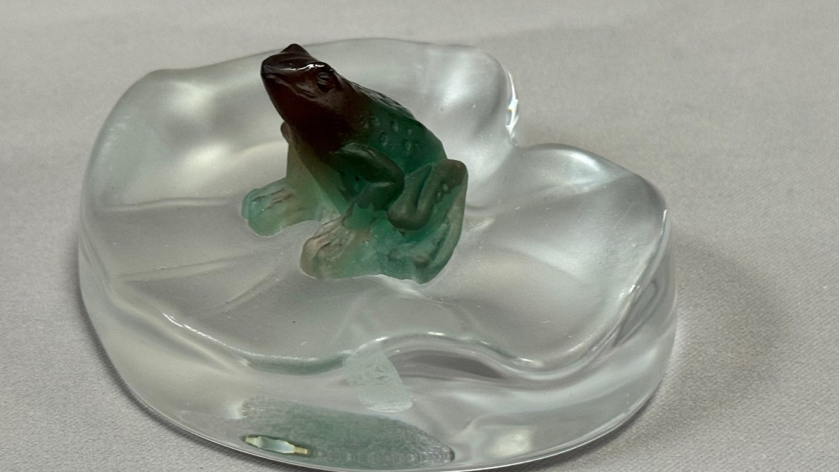 Daum: Frog On A Transparent Sheet, From The Daum House In Nancy With Its Box-photo-3