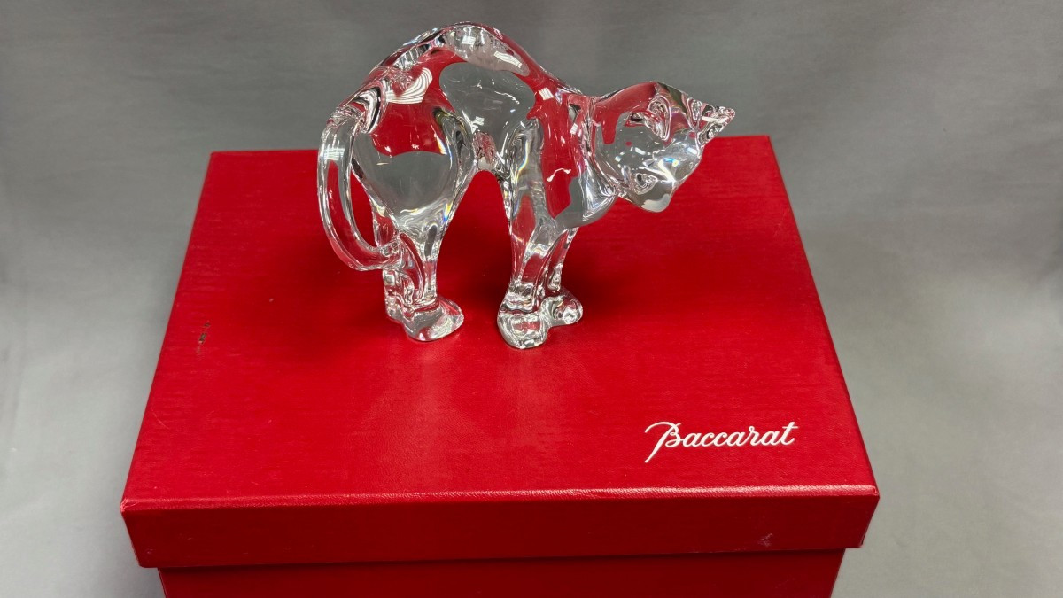 BACCARAT : Grand CHAT de la maison Baccarat en boite-photo-2
