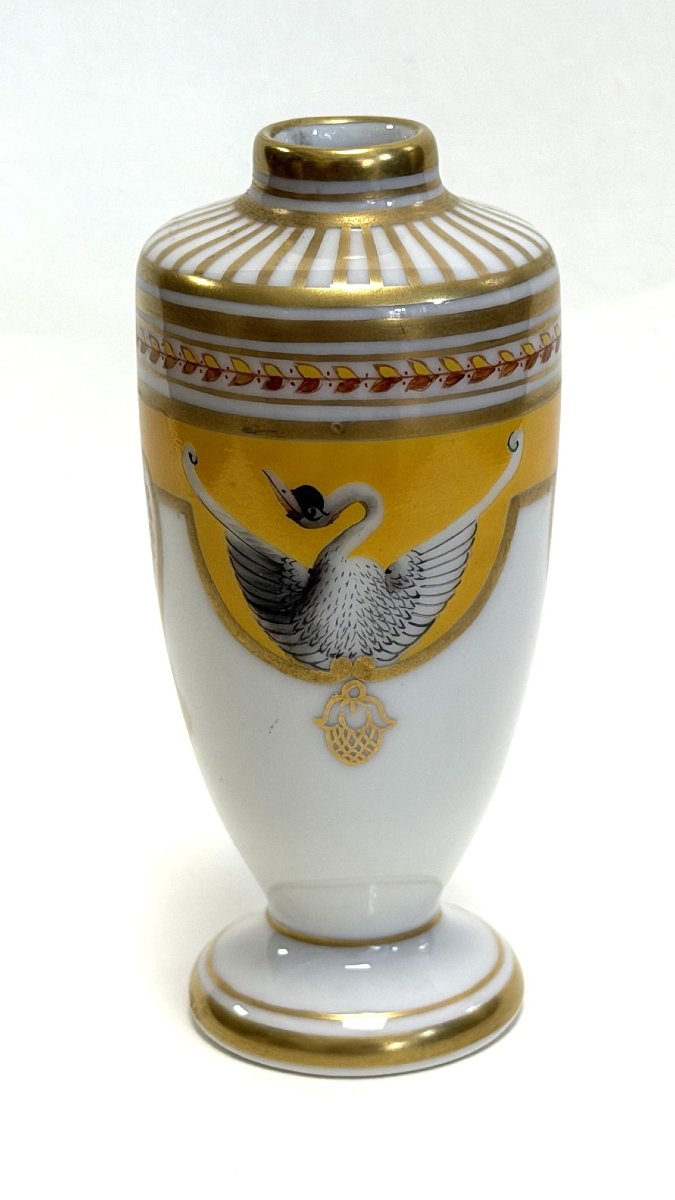 Rovina Epinal, Porcelain Vase, Empire Style On A Yellow Background (the Yellow Is Quite Rare)-photo-1