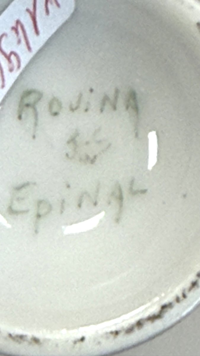 Rovina Epinal, Porcelain Vase, Empire Style On A Yellow Background (the Yellow Is Quite Rare)-photo-2