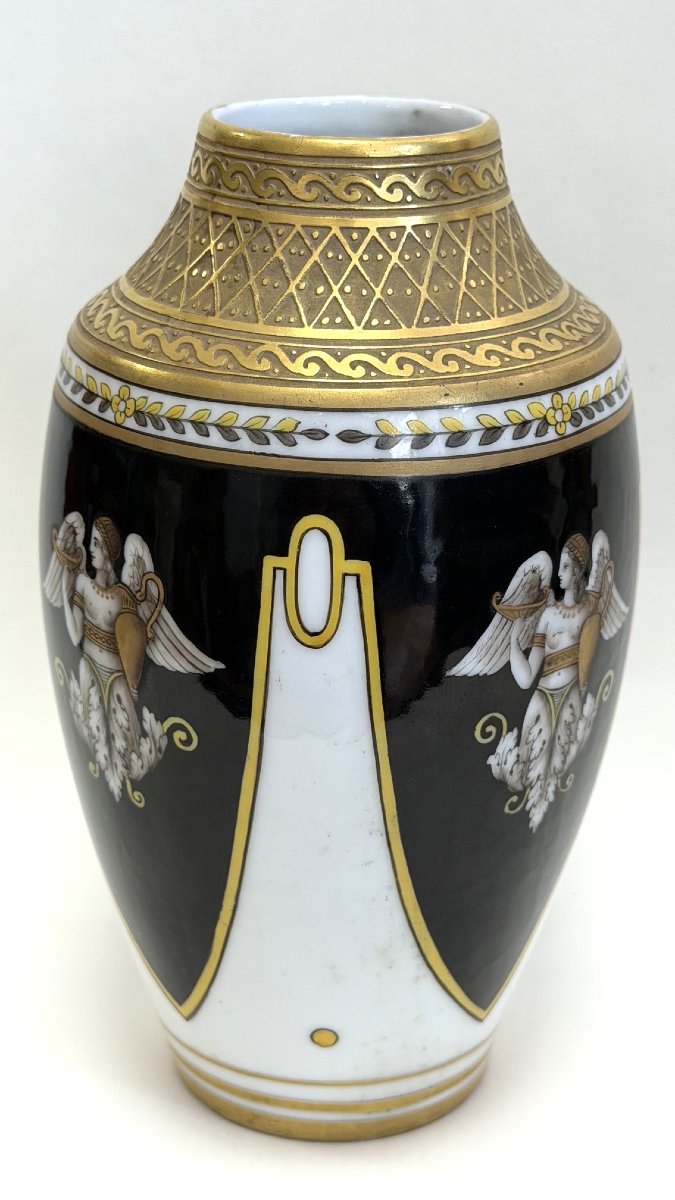 ROVINA EPINAL, VASE EN PORCELAINE,  MODELE AUX ANGES (INCONNU ET PIECE UNIQUE)-photo-3