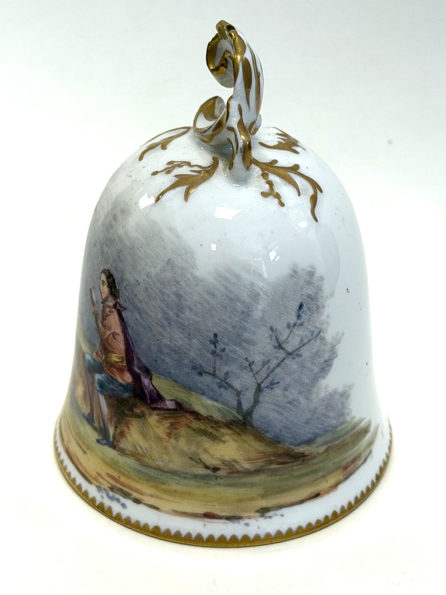 Rovina Epinal, Porcelain Table Bell With Lovebirds Motif -photo-3