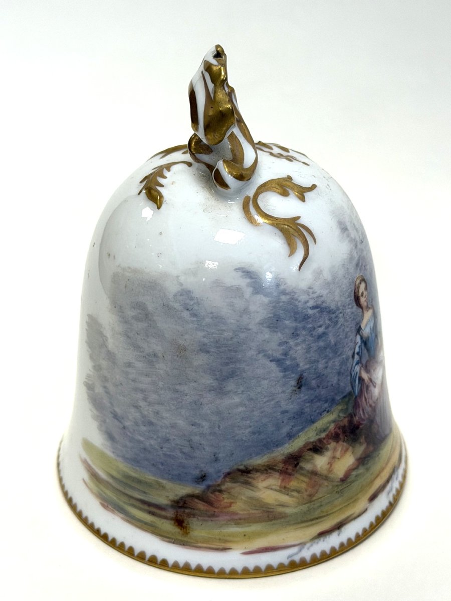 Rovina Epinal, Porcelain Table Bell With Lovebirds Motif -photo-4