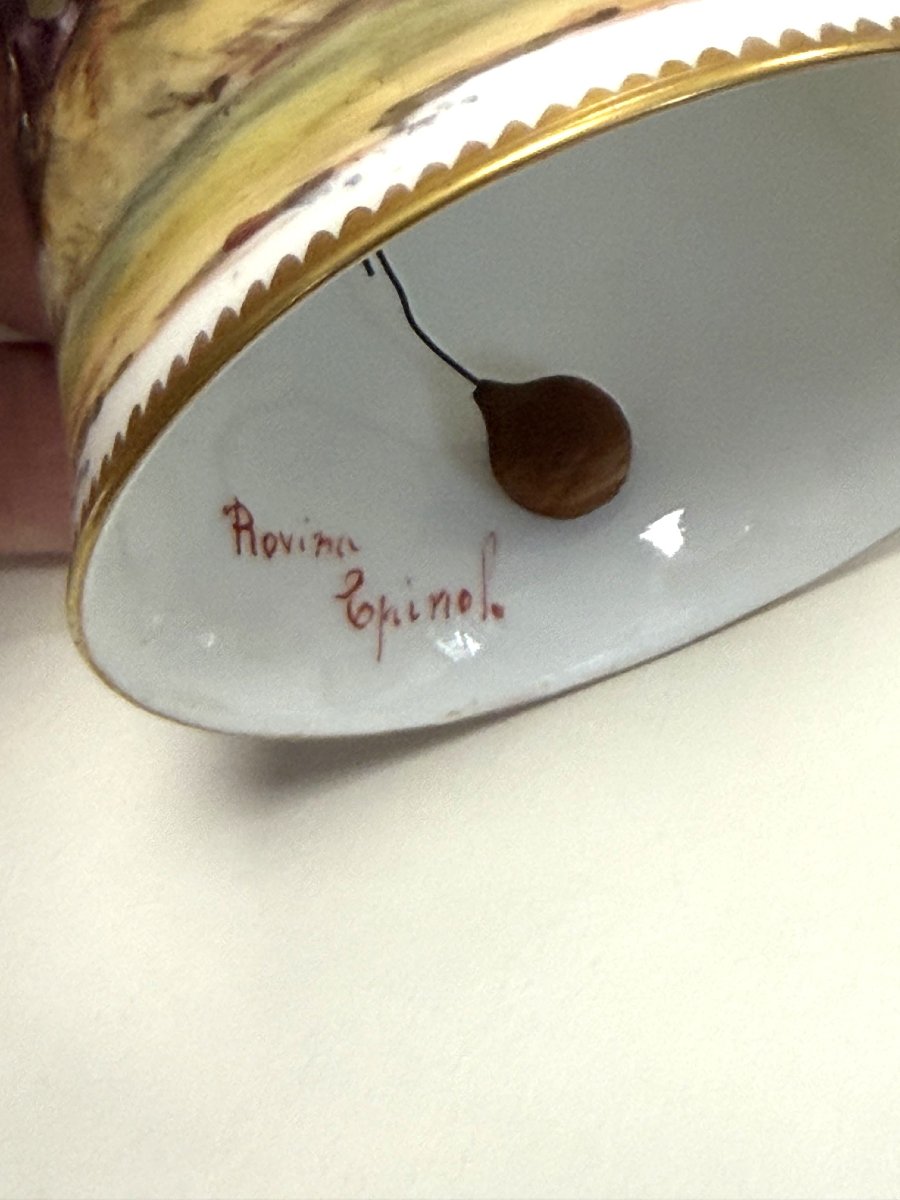 Rovina Epinal, Porcelain Table Bell With Lovebirds Motif -photo-3