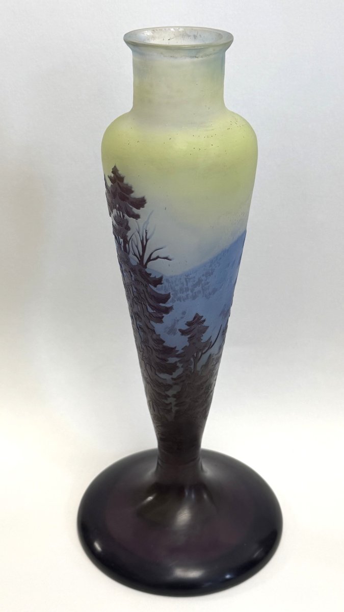  Wald: Lamp Base  Acid-etched Decor Featuring A Lake Landscape And Mountain Fir Trees-photo-4