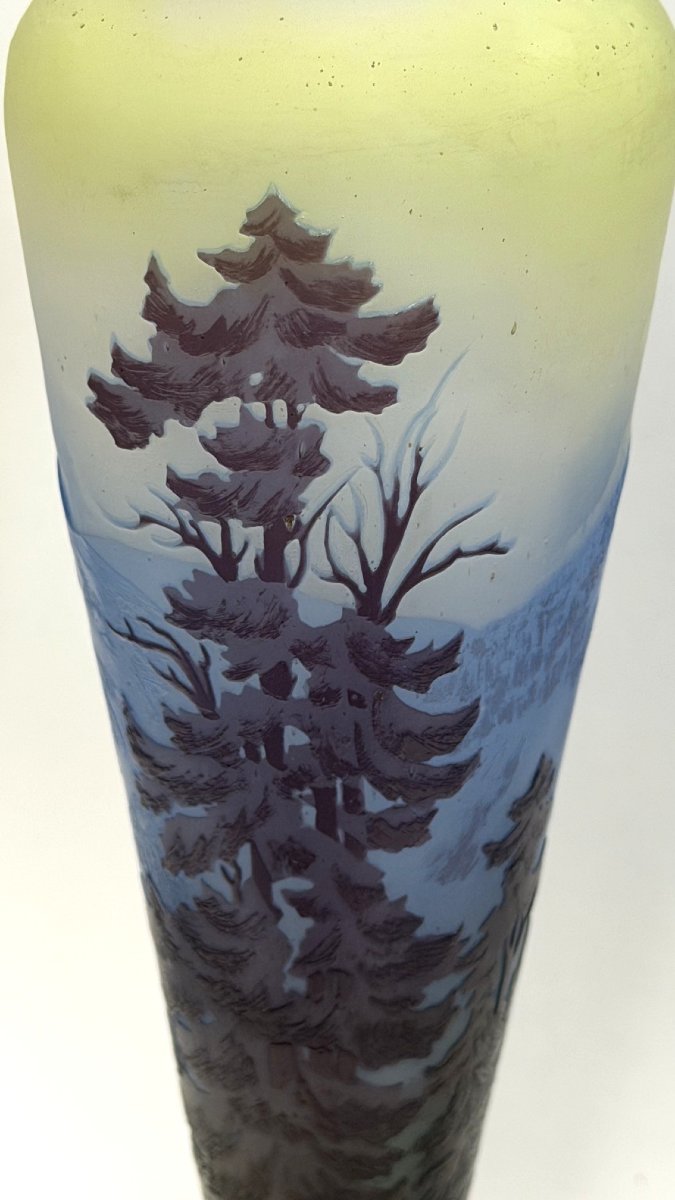  Wald: Lamp Base  Acid-etched Decor Featuring A Lake Landscape And Mountain Fir Trees-photo-4