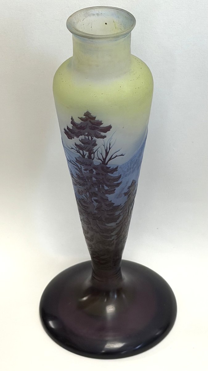  Wald: Lamp Base  Acid-etched Decor Featuring A Lake Landscape And Mountain Fir Trees-photo-6