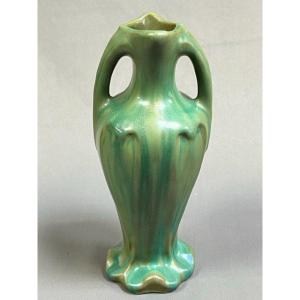 Rambervillers Art Nouveau Vase By Albert Schneider (green)