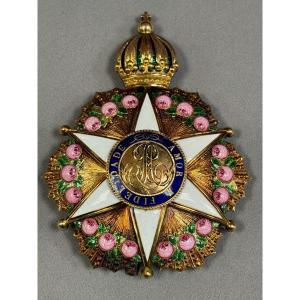 Brazil: Plaque Of Grand Cross Or Grand Officer Of The Imperial Order Of The Rose Of Brazil