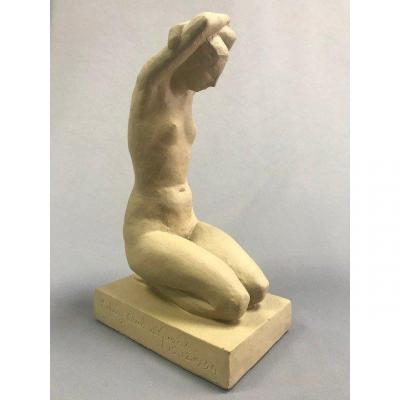 GRES DE RAMBERVILLERS, (CERAMIQUE) FEMME NUE par Henri GUINGOT (RARE)