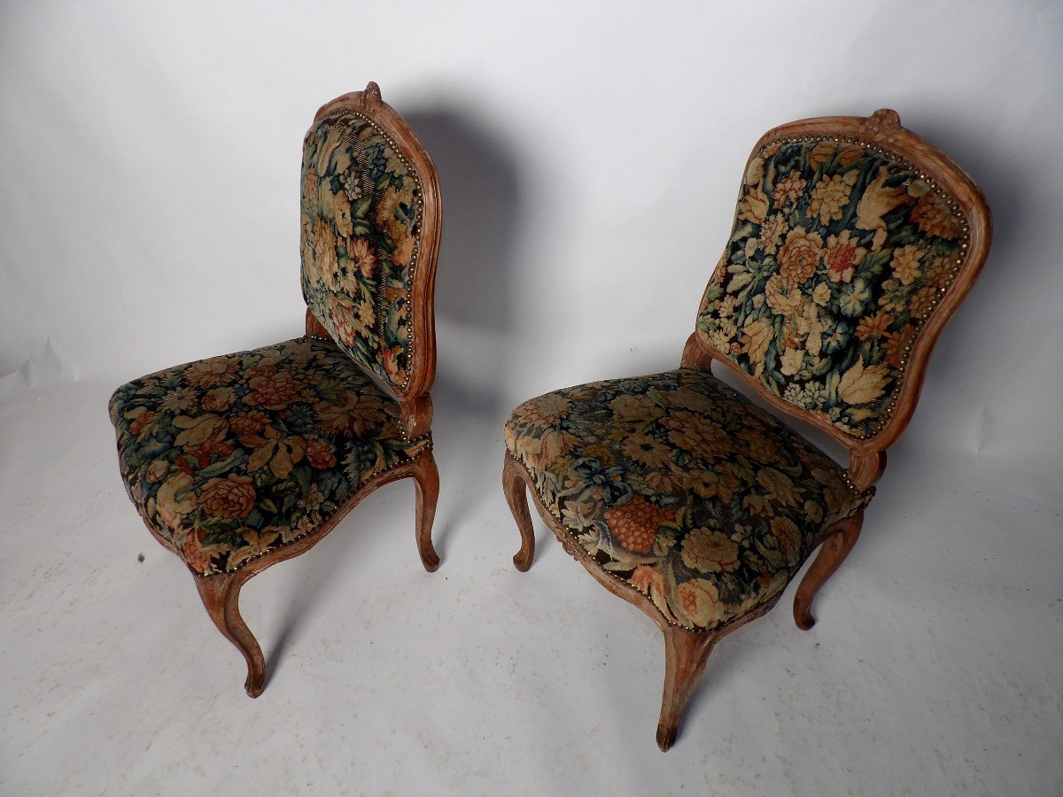 2 18th Century Chairs By Jacques Deshetres-photo-2