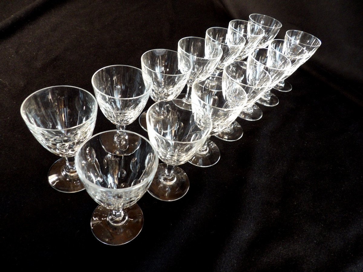 14 Crystal Liqueur Glasses From Cristallerie Lorraine (1925-1997)-photo-3