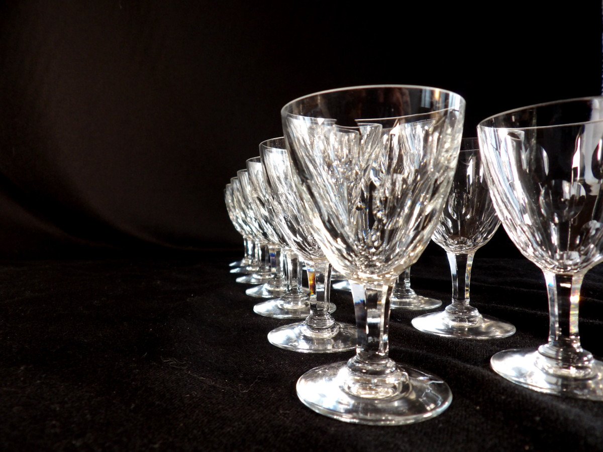 14 Crystal Liqueur Glasses From Cristallerie Lorraine (1925-1997)-photo-4