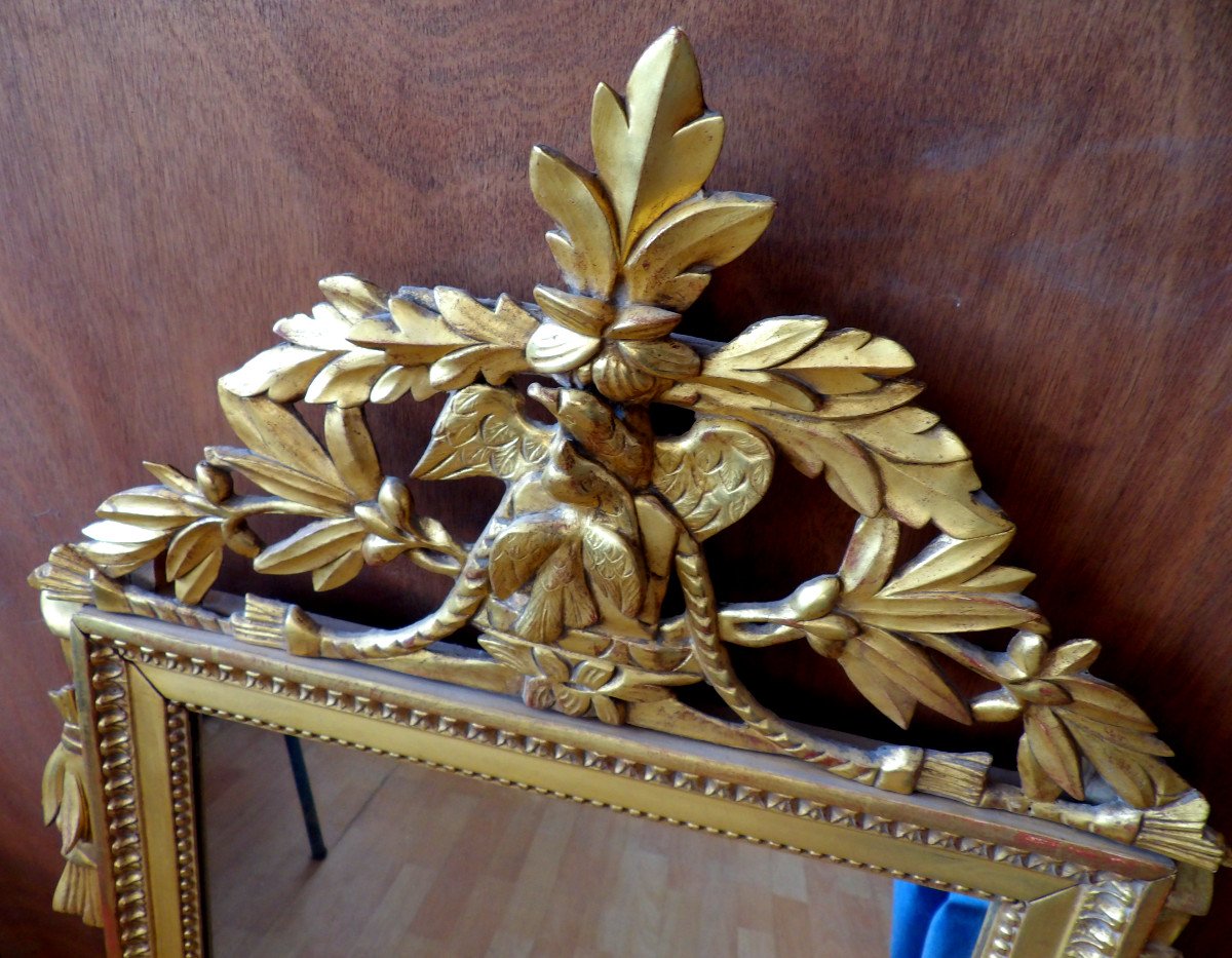 19th Century Wedding Mirror In Golden Wood-photo-4