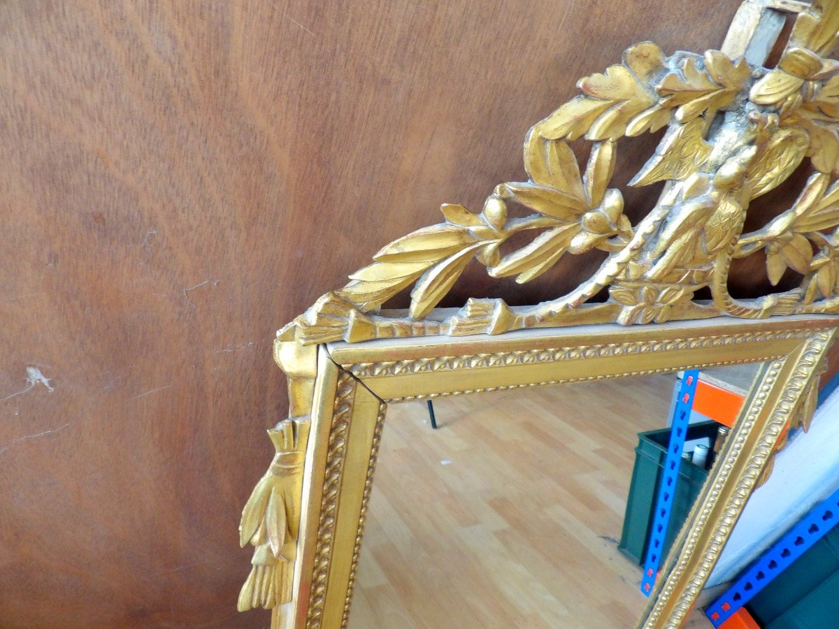 19th Century Wedding Mirror In Golden Wood-photo-1