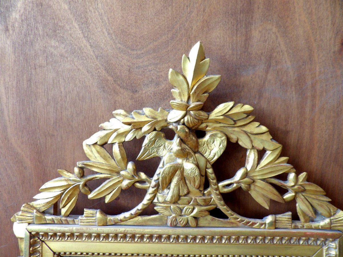 19th Century Wedding Mirror In Golden Wood-photo-3