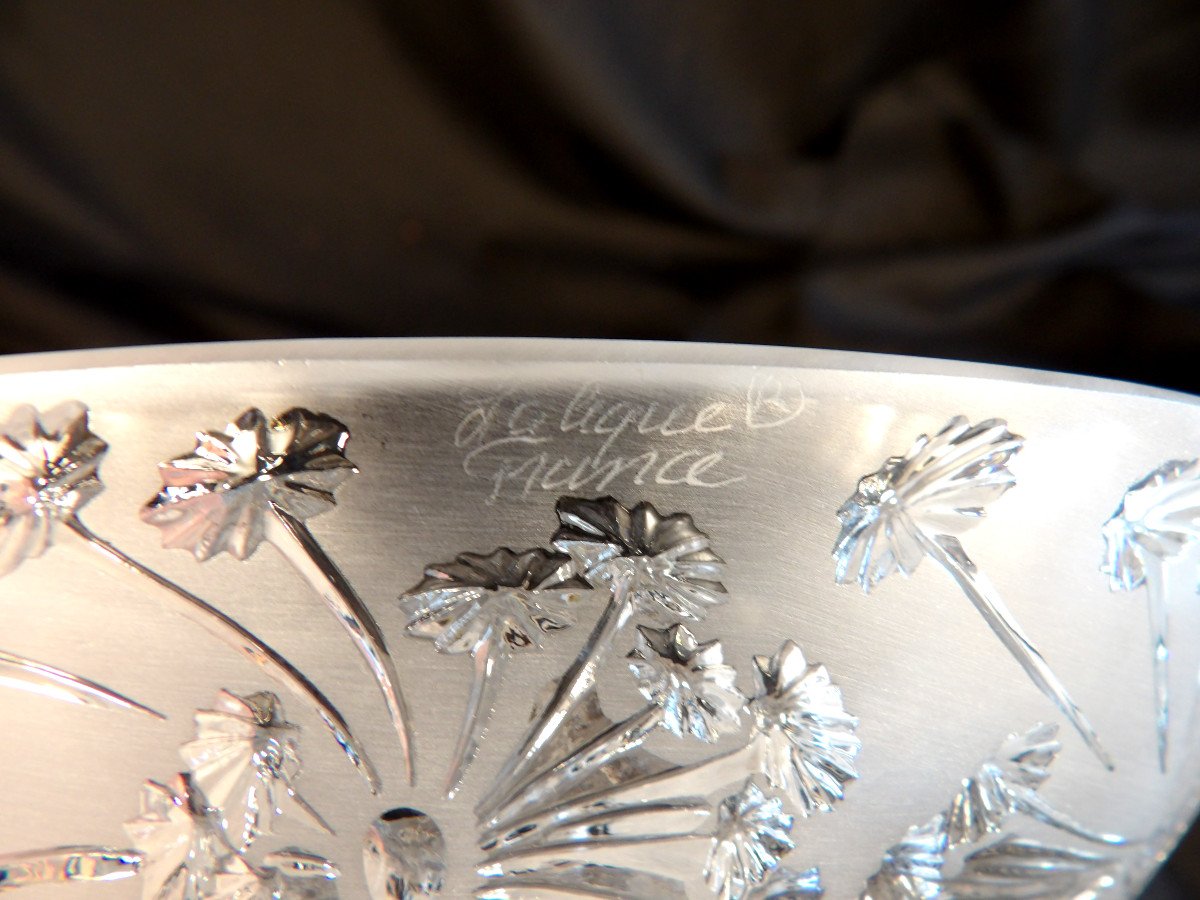 Large Lalique France Bowl "bucolique"-photo-5