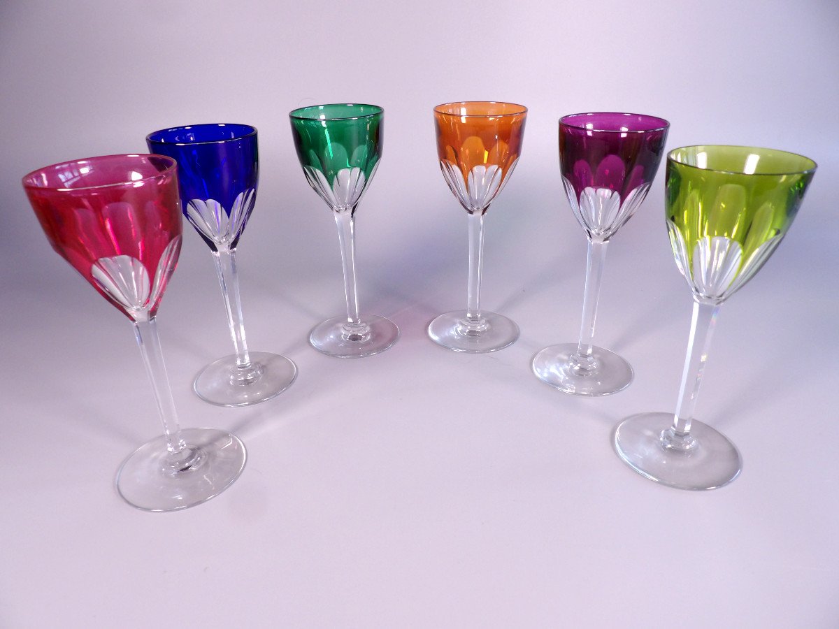 Suite Of 6 Roemers / Crystal Wine Glasses - Genova Model By Baccarat-photo-2