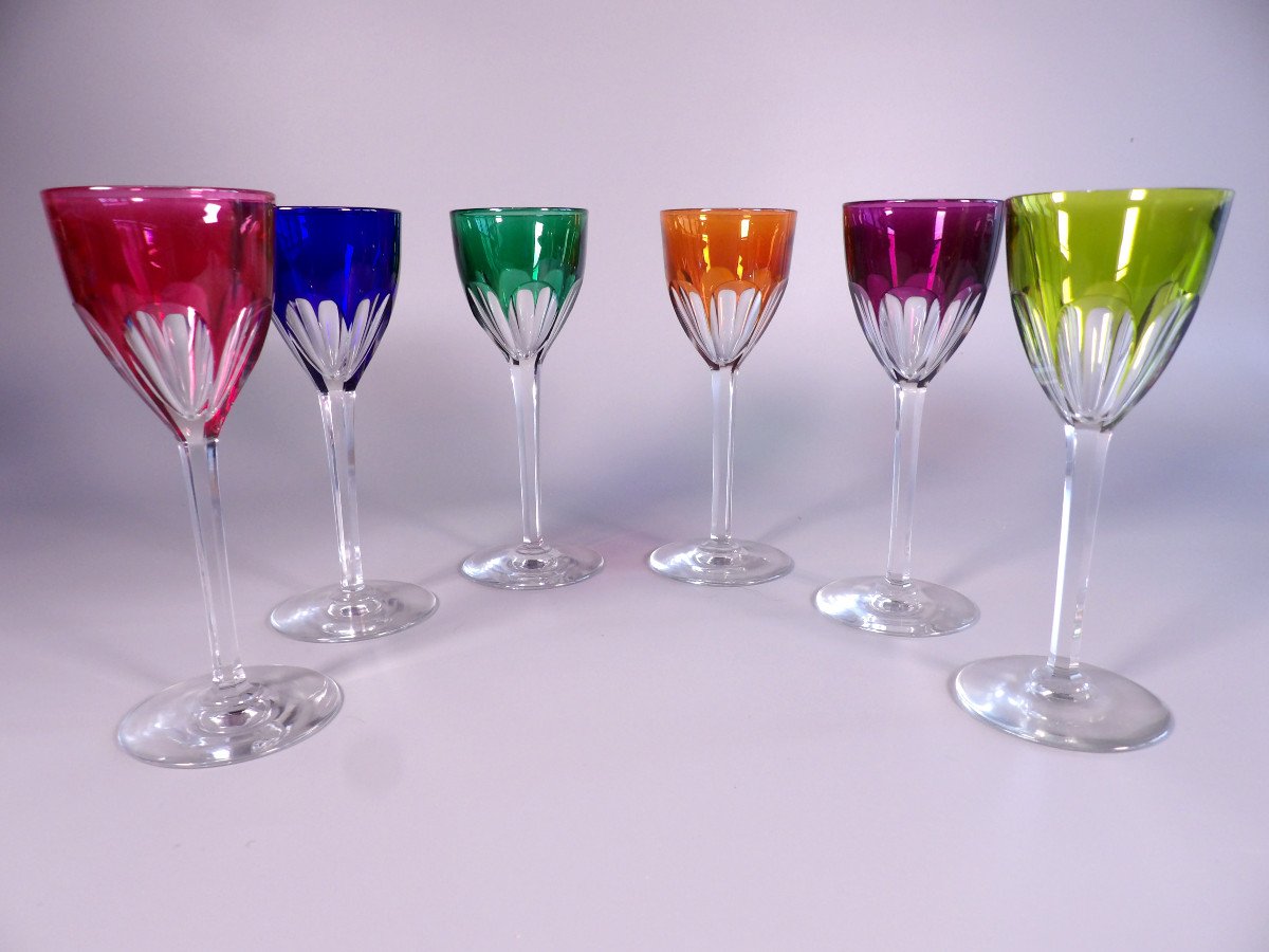 Suite Of 6 Roemers / Crystal Wine Glasses - Genova Model By Baccarat-photo-3