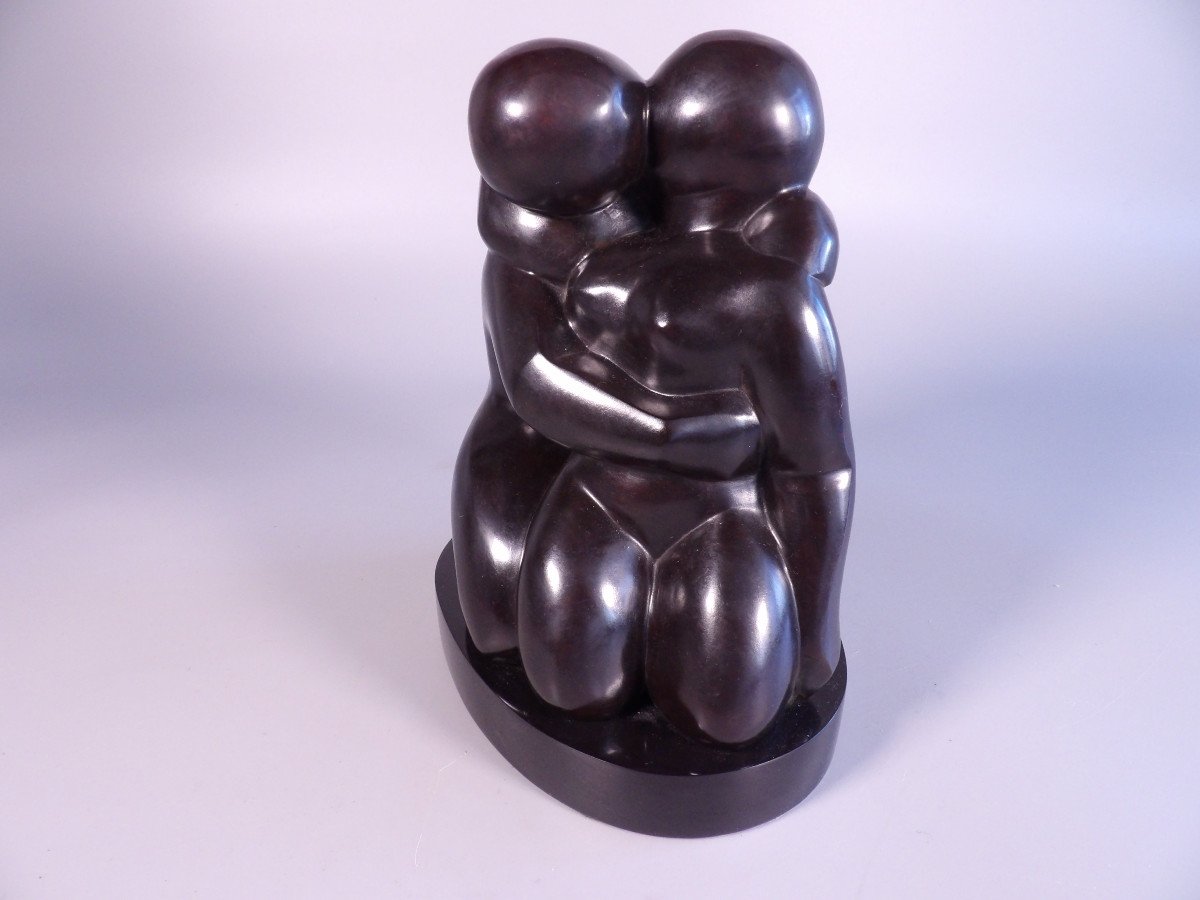 Bronze "entwined Couple" By Ferdinand Parpan-photo-1