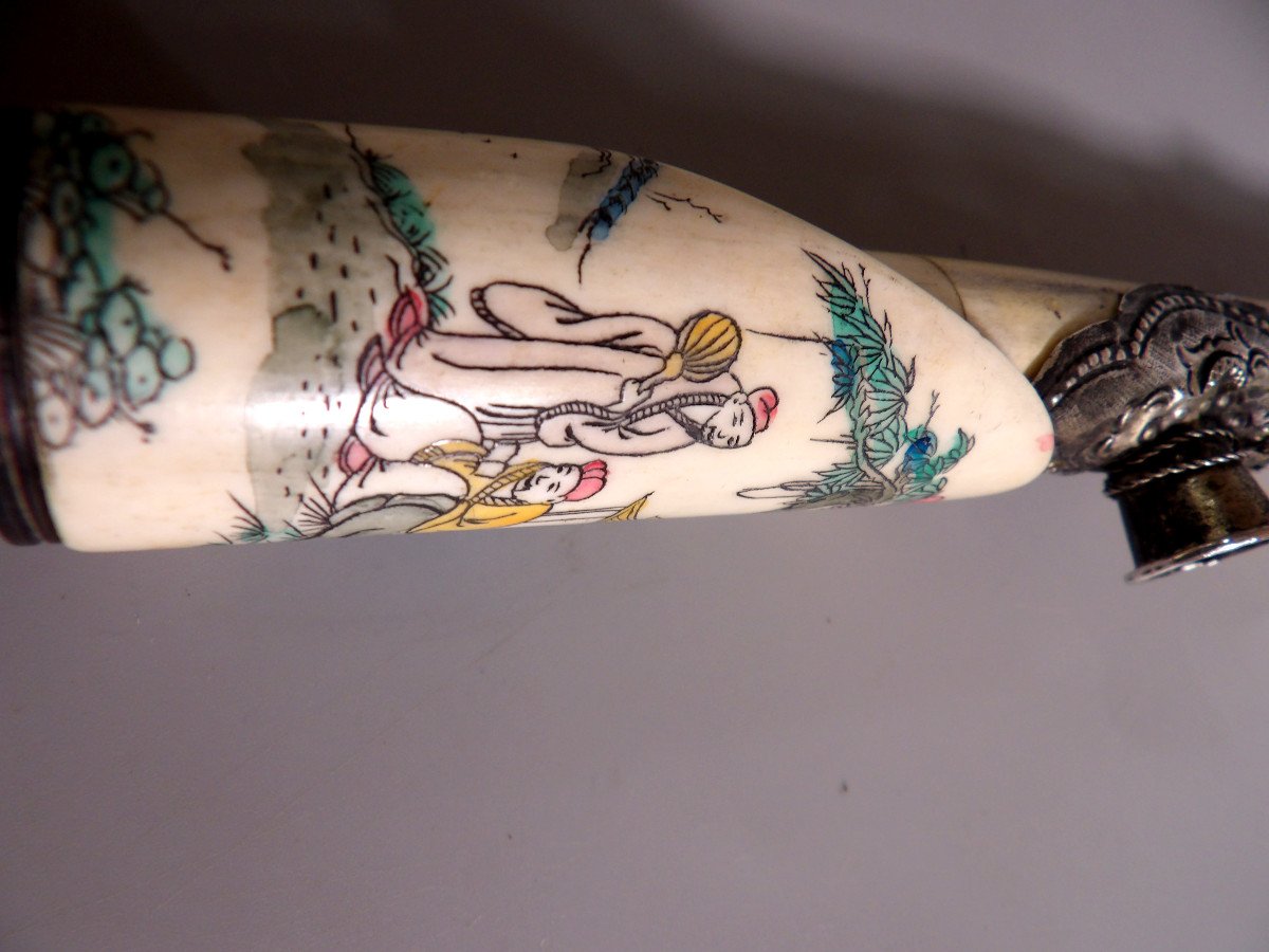 Finely Crafted Bone Asian Style Opium Pipe-photo-5
