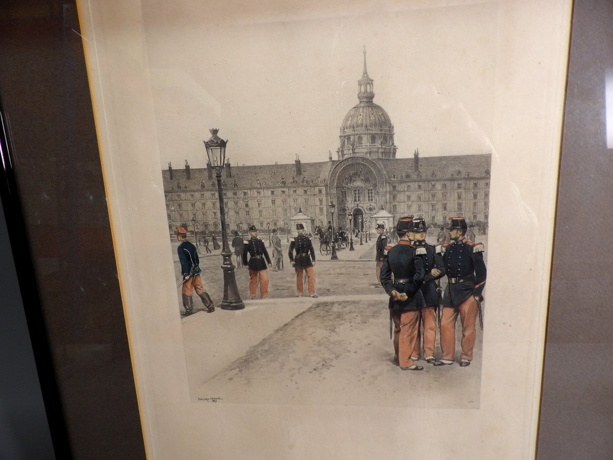 Polychrome Engraving By Edouard Detaille (1848-1912) - Administration, ...-photo-2